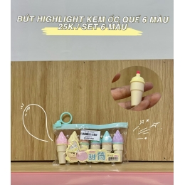 BÚT HIGHLIGHT KEM ỐC QUẾ 6 MÀU
