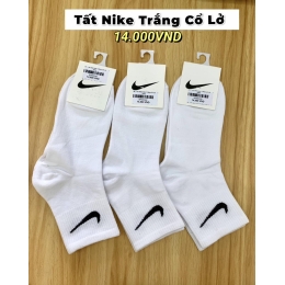 Tất Nike trắng cổ lở