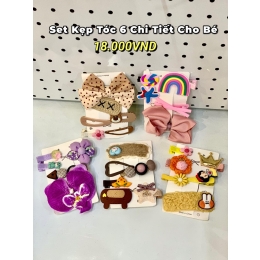 SET KẸP TÓC 6 CHI TIẾT CHO BÉ