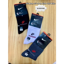 Tất nam cở lỡ in hình chữ Nike