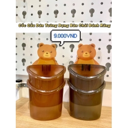 Cốc gấu dán tường đựng bàn chải đánh răng